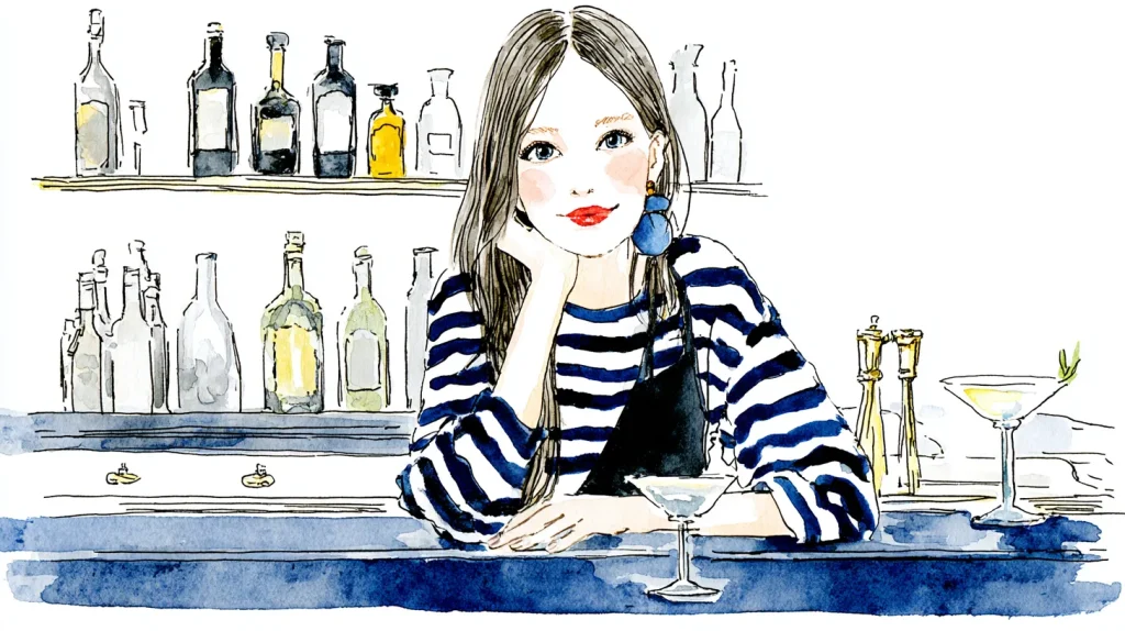 スナックの女性ママのイラスト