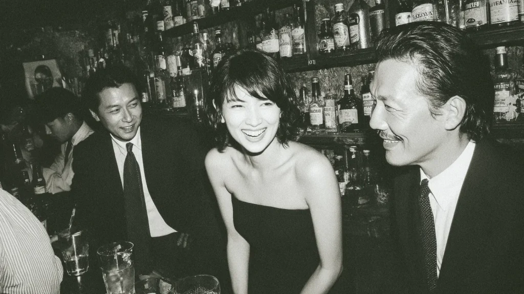 スナックで笑い合う客